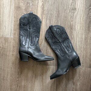 Urban Outfitters Jeffrey Campbell Dagget Cowboy Boot Black